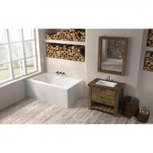 Oceania Baths LO6631LSFLAM01 - Loft 2 Sides (Front And Left) 66 x 31, AeroMassage Bathtub, Glossy White