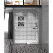 Oceania Baths PBSD66BK - Marelia Sliding 66 x ,  Shower Doors, Matte Black, 8mm Clear treated glass