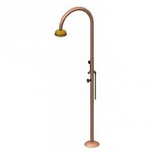 Outdoor Shower FTA-C50R-CHS - ''Origo'' Free Standing Single Supply Copper Shower Unit - Hand Spray - 8&apos