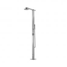 Outdoor Shower FTA-Q86-CHS - ''Square'' Free Standing Single Supply Shower Unit - Hand Spray - 8'&apos