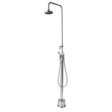 Outdoor Shower HC-4000-DLX - Free Standing Hot & Cold Shower -  ADA Lever Handle Valve, 8'' Shower Head, Hand Spr