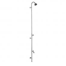 Outdoor Shower PM-500-ADA - Wall Mount Single Supply Shower - ADA Metered Valve, 3'' Shower Head, Hose Bibb