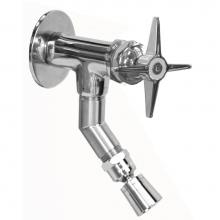 Outdoor Shower WMFS-442-CHV - Wall Mount Foot Shower - Cross Handle Valve, 1'' Shower Head