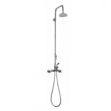 Outdoor Shower WMHC-445-DLX-FS - Wall Mount Hot & Cold Shower - ADA Lever Handle Valve, 8'' Shower Head, Hand Spray &