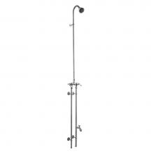 Outdoor Shower WMHC-772-HB - Wall Mount Hot & Cold Shower - ADA Lever Handle Valve, 3'' Shower Head, Hose Bibb