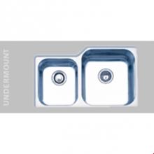 Oliveri 620U - Double bowl offset Undermount Generous basin Right Mini Basin Left 31 1/8''x 20