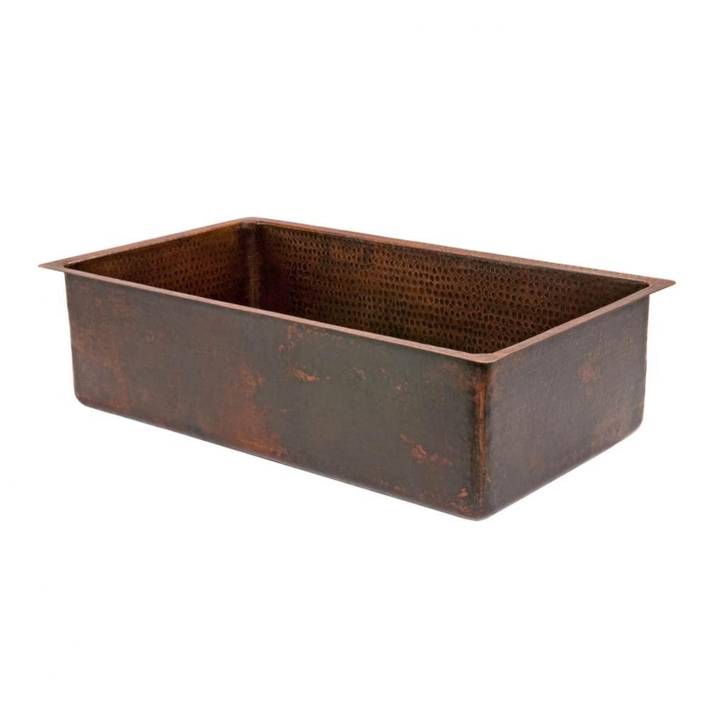 33'' Hammered Copper Kitchen Single Basin Sink