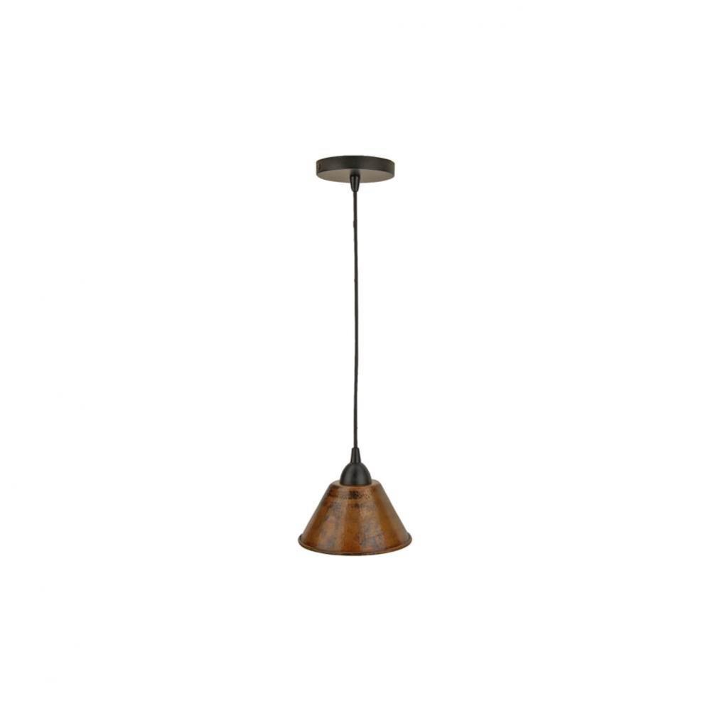 Hand Hammered Copper 7'' Cone Pendant Light