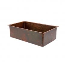 Premier Copper Products KSDB30199 - 30'' Hammered Copper Kitchen Single Basin Sink