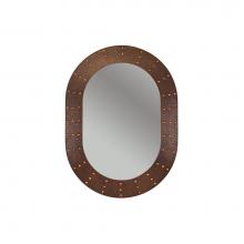 Premier Copper Products MFO3526-RI - 35'' Hand Hammered Oval Copper Mirror with Hand Forged Rivets