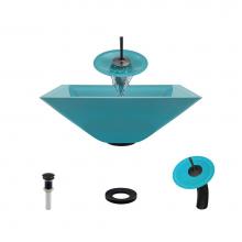 Polaris Sinks P306 TQ-ABR - P306 Turquoise-ABR Bathroom Waterfall Faucet