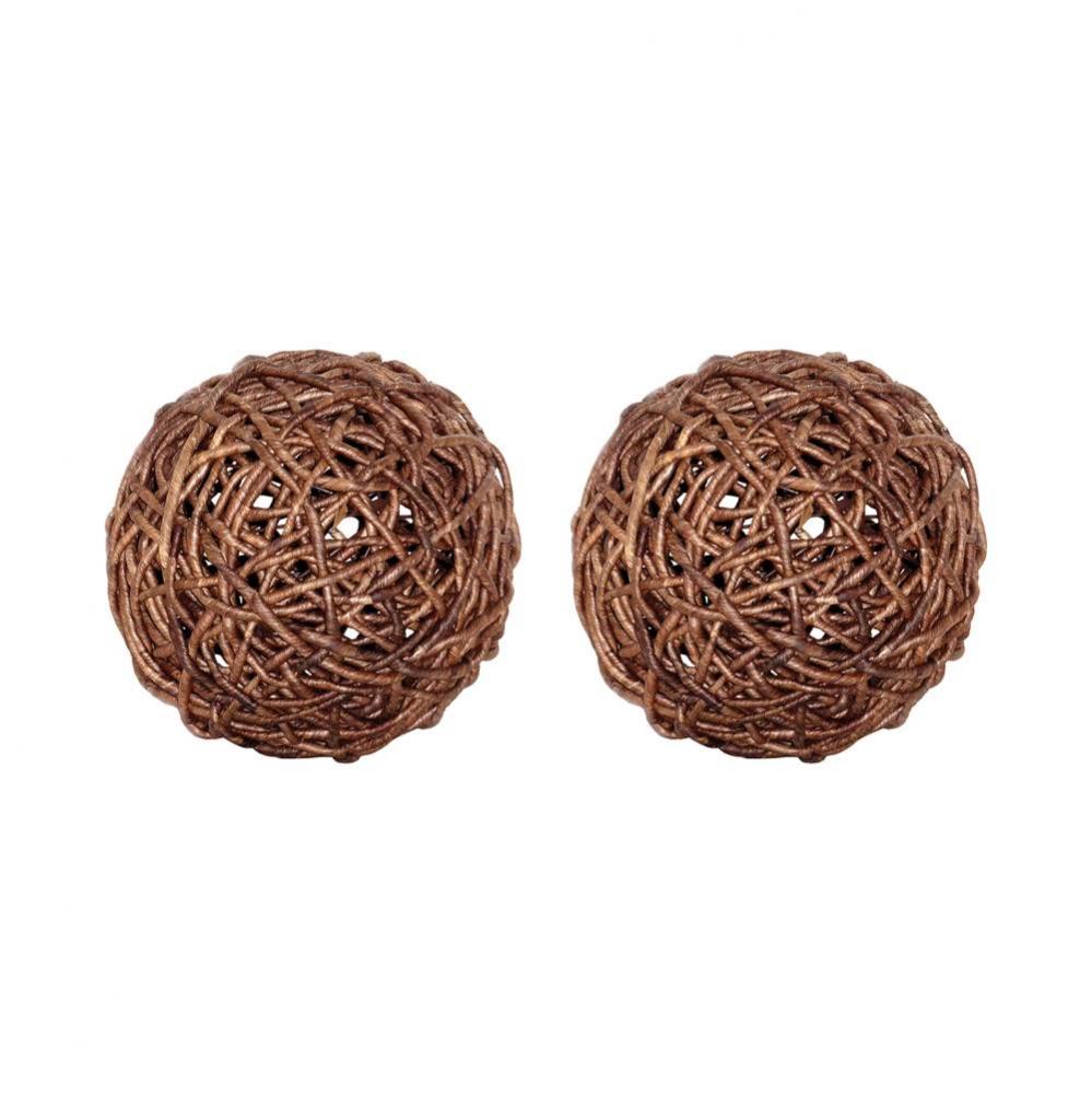 Woven Set of 2 Spheres -