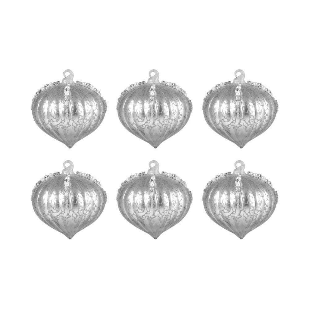 Pointed Ball Set of 6 Ornaments In