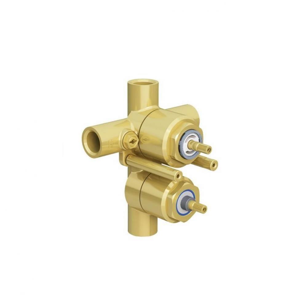 4-Port Pressure Balance Valve (Eurobalance), With Manual Diverter, Without In2Itiv Rough-In Mounti