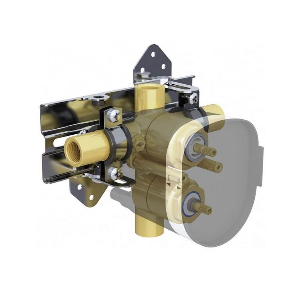 4-Port Pressure Balance Valve (Eurobalance), With Manual Diverter, With In2Itiv Rough-In Mounting