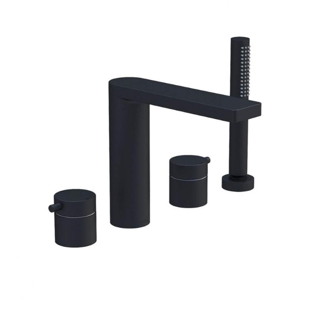 Lana 4-Hole Roman Tub Trim Kit, Matte Black