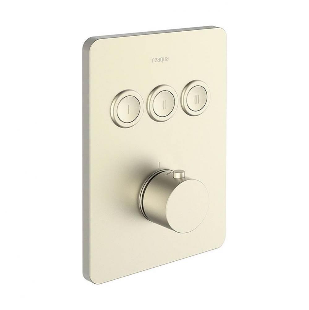 Urban X Thermostatic Valve Trim Kit With 3 Push-Button, Brushed Nickel