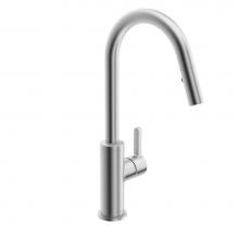 In2aqua 6008 1 80 2 - Edge Single-Lever Kitchen Faucet With Swivel Spout And Pull-Down Spray, Stainless Steel Finish