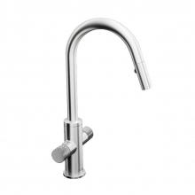 In2aqua 6023 1 80 2 - Edge Two-Knurl Handle Kitchen Faucet With Swivel Spout And Pull-Down Spray, Stainless Steel Finish