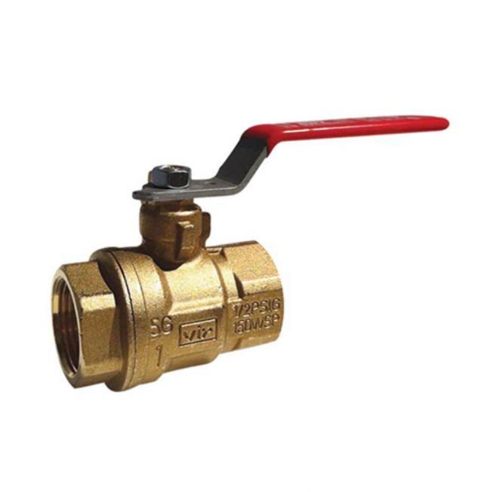 1 IN 150# WSP/600# WOG Brass Body,  Threaded Ends,  Chrome-Plated Ball,  PTFE Seats