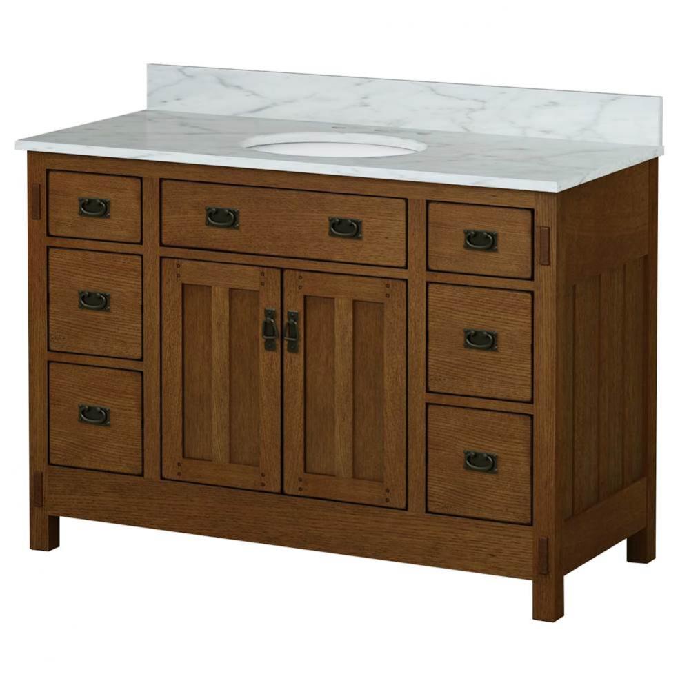 48''W x 21''D x 33-1/2''H Vanity Base, 2 Doors, 6 Drawers