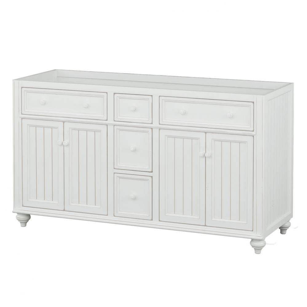 60''W x 21''D x 33-1/2''H Vanity Base, 4 Doors, 3 Drawers