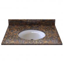 Sagehill Designs OW3122-SB - 31''W x 22''D Sable Brown Granite Top Pre mounted White Oval Ceramic