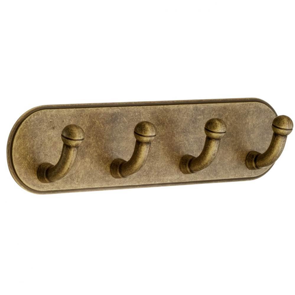 Self-Adhesive Quadruple Hook Antique Finish