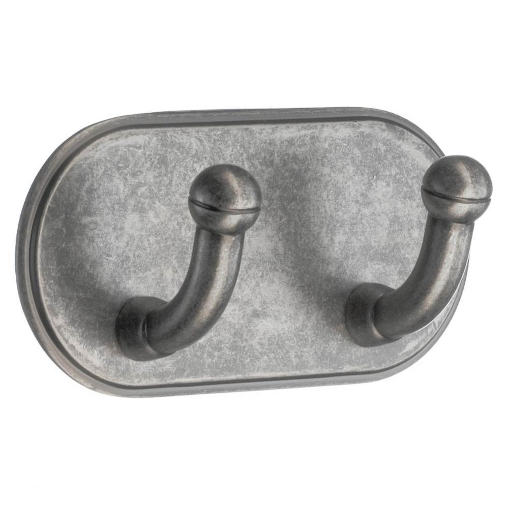 DOUBLE HOOK SELFADHESIVE PEWTER FINISH