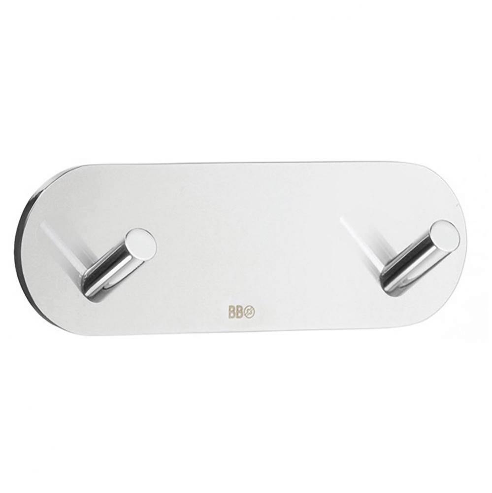 Design Mini Double Hook Self Adhesive - Polished Stainless Steel