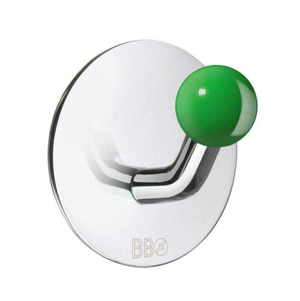 Design Single Hook Stainless Polished/Green