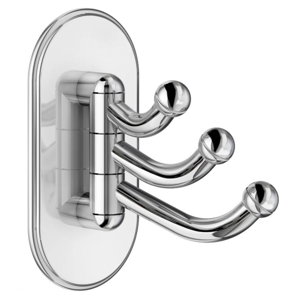 TRIPLE HOOK SELFADHESIVE POLISHED CHROME FINISH