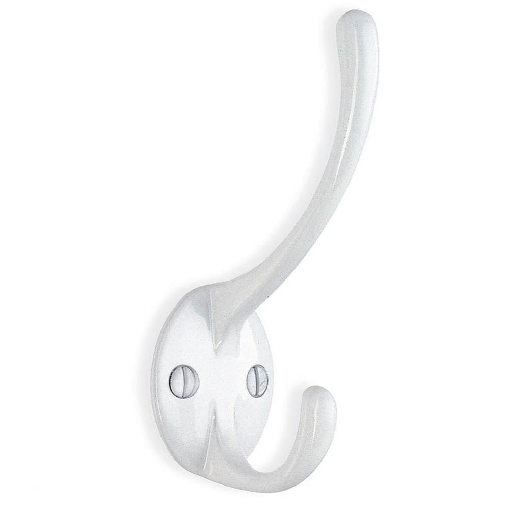 Coat & Hat Hook 4 3/8'' White