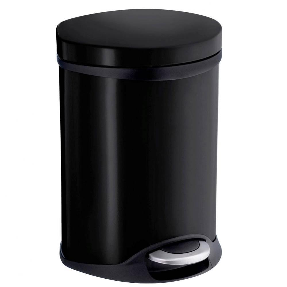 Step Trash Bin - Stainless Steel/Black - 1 1/2 Gallon