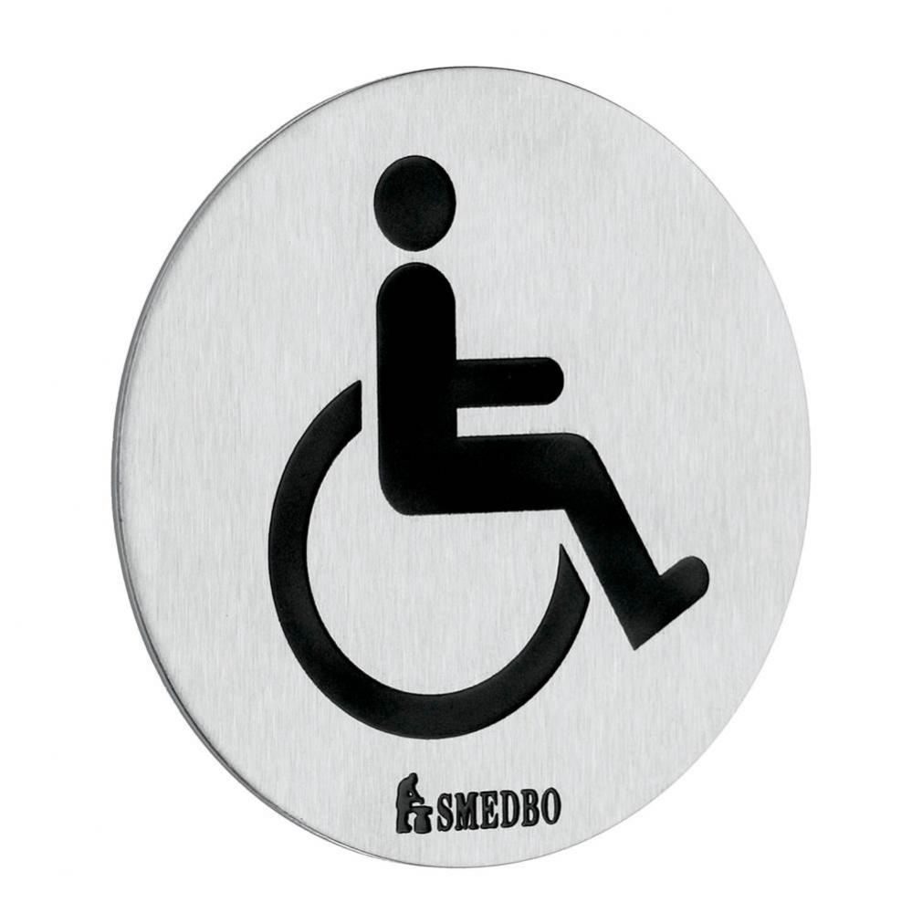 Restroom Sign Handicapped Brushed