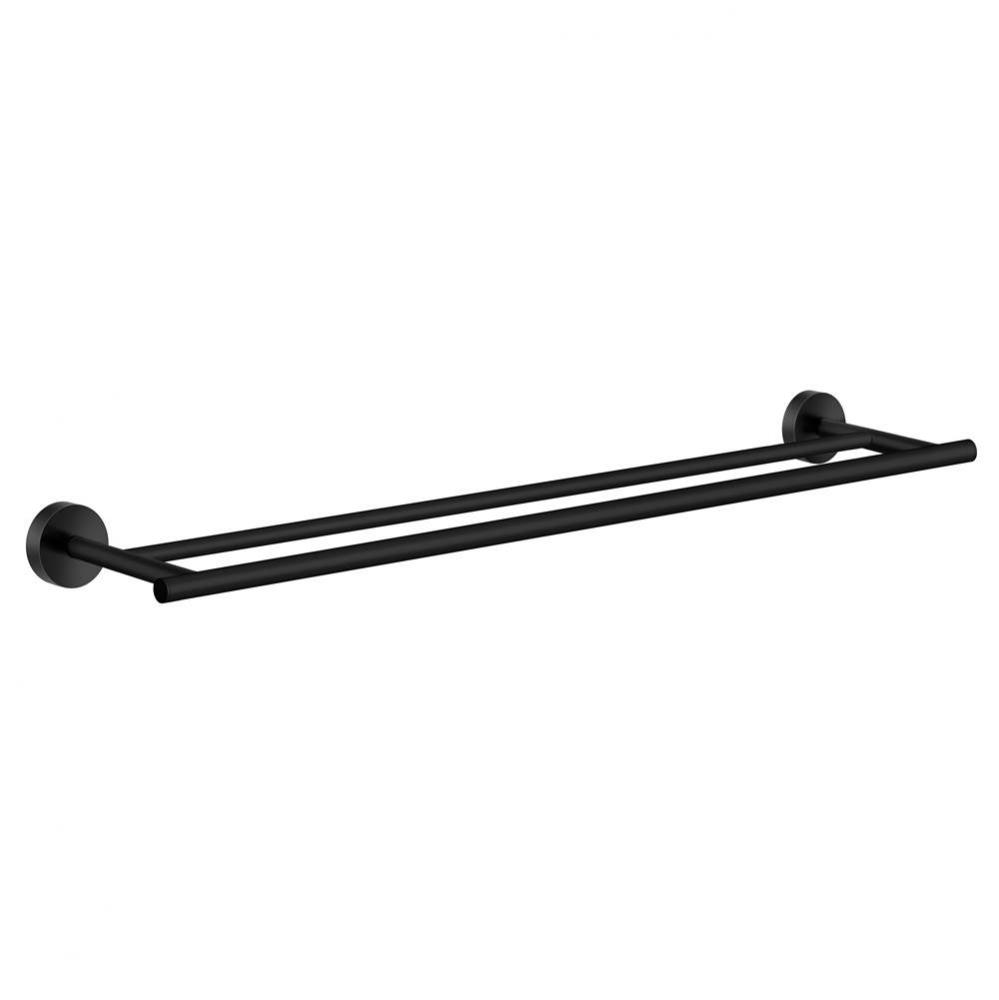 Home Double Towel Rail Black