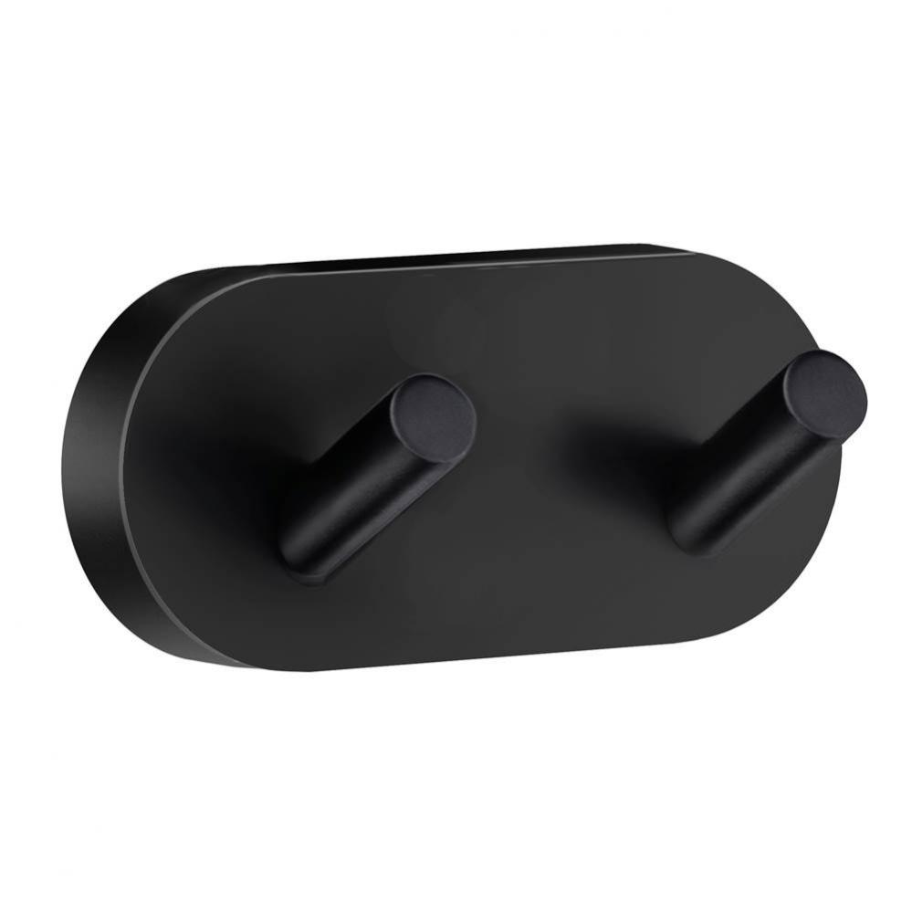 Home Double Towel Hook Black