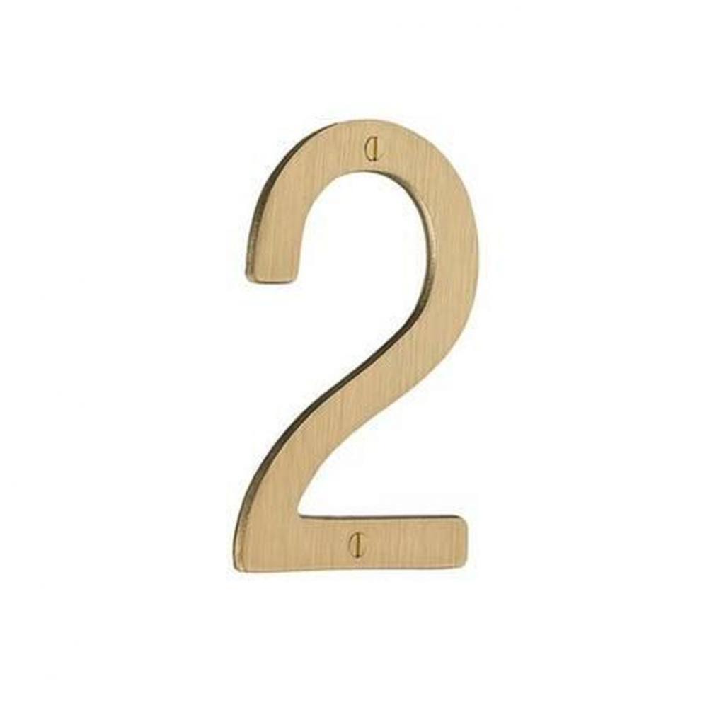 House Number 2 Brushed Brass