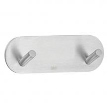 Smedbo B1081 - Design Mini Double Hook - Brushed Stainless Steel Self-Adhesive