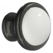 Smedbo BB430 - KNOB BLACK WITH WHITE CERAMIC 1