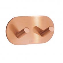 Smedbo BC1091S - DOUBLE HOOK SELFADHESIVE BRUSHED COPPER