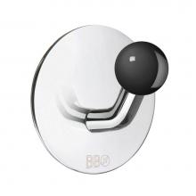 Smedbo BK1084 - Design Single Hook Stainless Polished/Black Knob