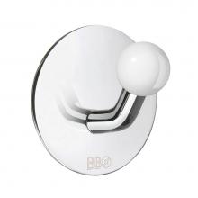 Smedbo BK1085 - Design Single Hook Stainless Polished/White Knob