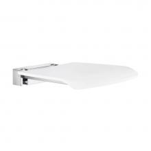 Smedbo FK404 - Wall mount fold down seat - polished chrome and white