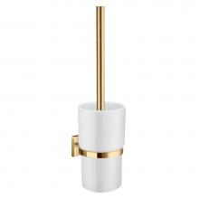 Smedbo RV333P - HOUSE TOILET BRUSH & HOLDER POLISHED BRASSWHITE CERAMIC