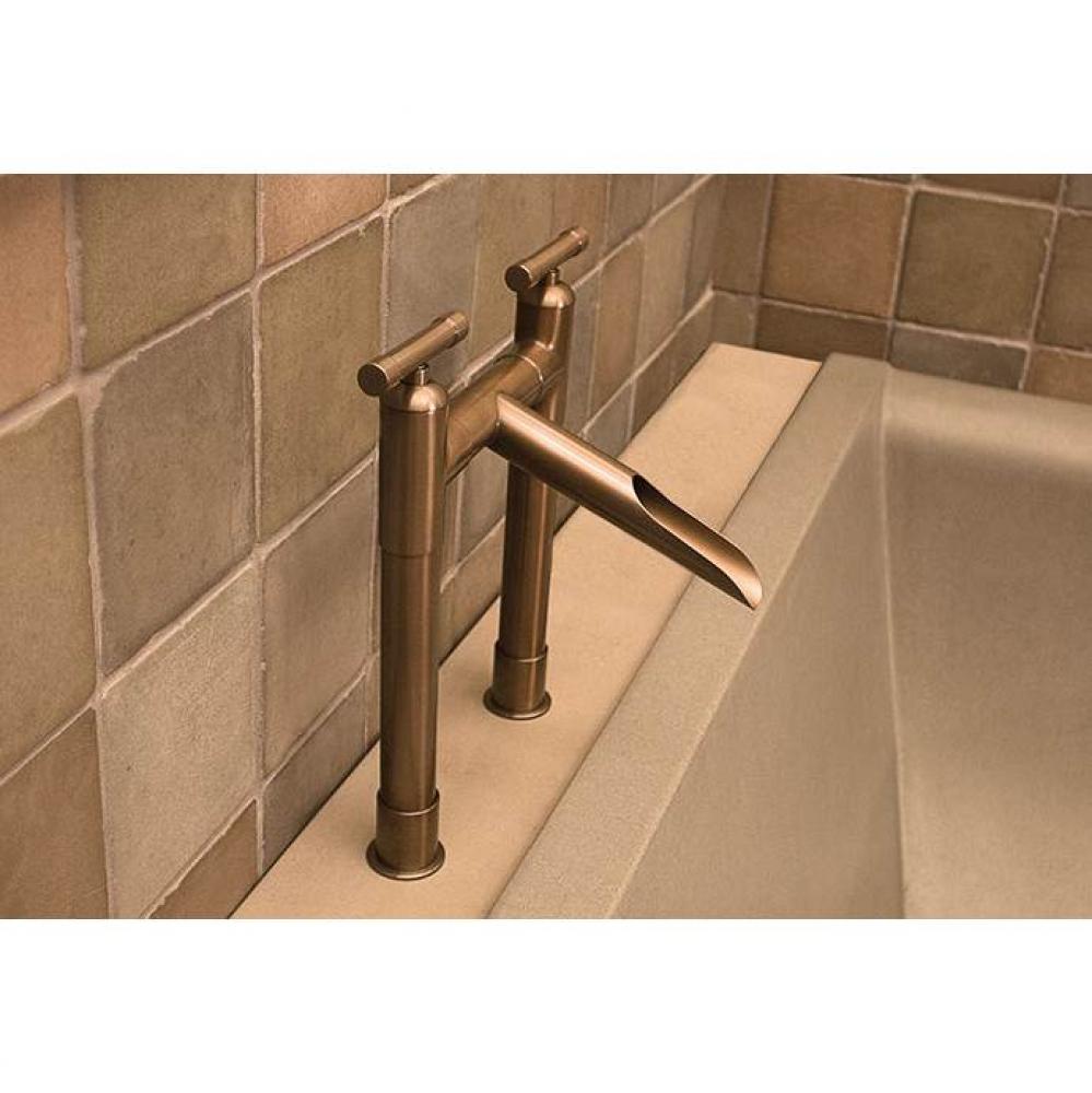 Waterbridge Tall Deck Mount Tub Filler With Waterfall Spout 8'' Spread, Center To Center