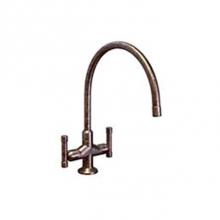 Sonoma Forge CV-GN-W/SP-RC - Cuvee Deck Mount Faucet  With Swivel Gooseneck Spout & Side Spray 6-1/2'' Center To