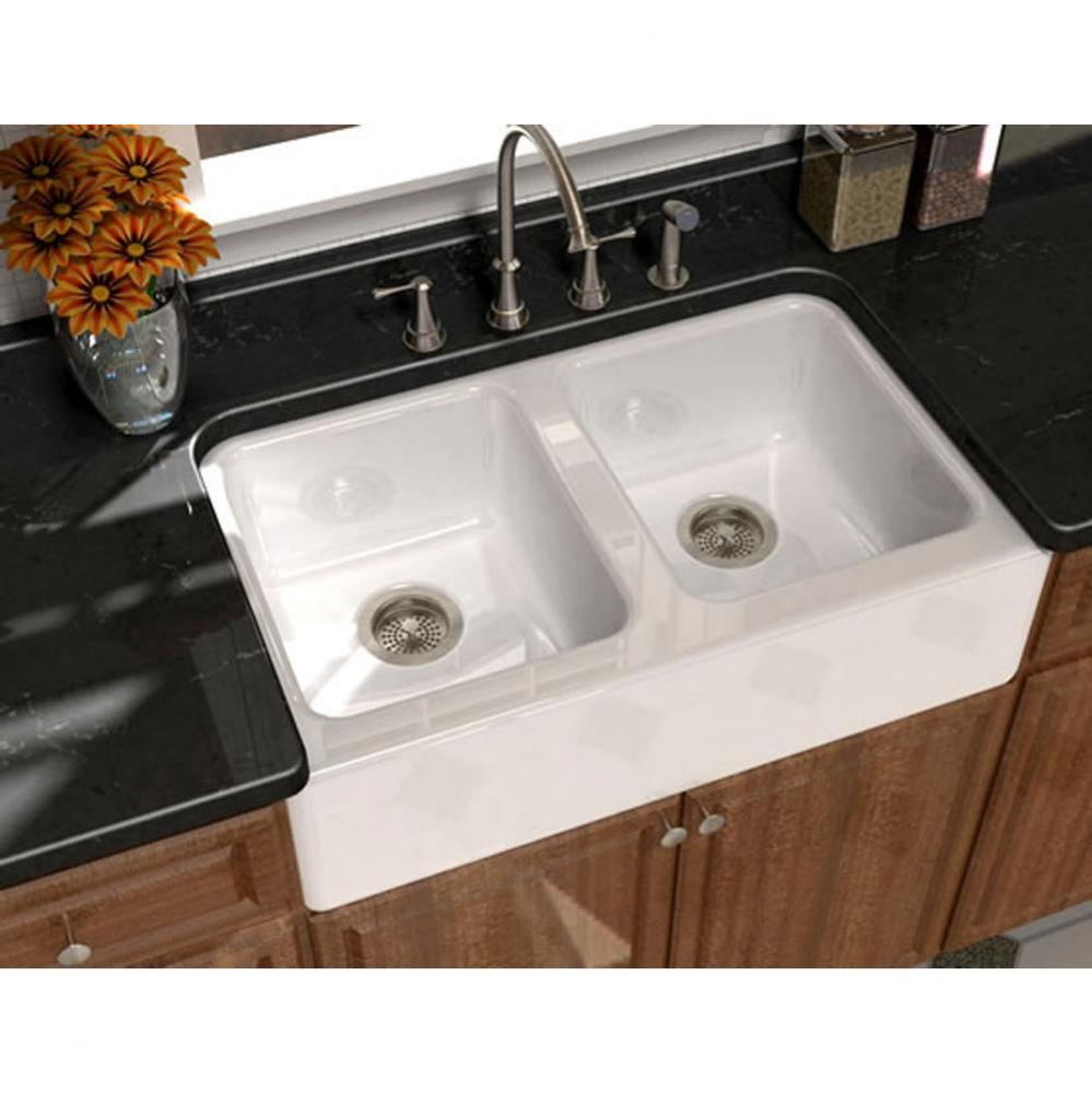 SERENADE?, 33''x22'' Front Apron, Undercounter, 2 Bowl Sink, 4 Faucet Holes,