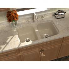 Song S-8230-5U-70 - RENAISSANCE?, 33''x22'' Undercounter, 2 Bowl Sink, 5 Faucet Holes, Color