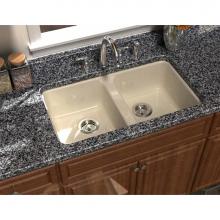 Song S-8430-4U-70 - PRIMA?, 33''x22'' Undercounter, 2 Bowl Sink, 4 Faucet Holes, Color